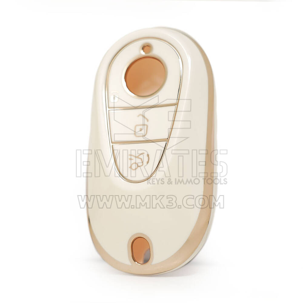 Нано крышка высокого качества для кнопок дистанционного ключа 3 класса Бенз С Мерседес белого цвета