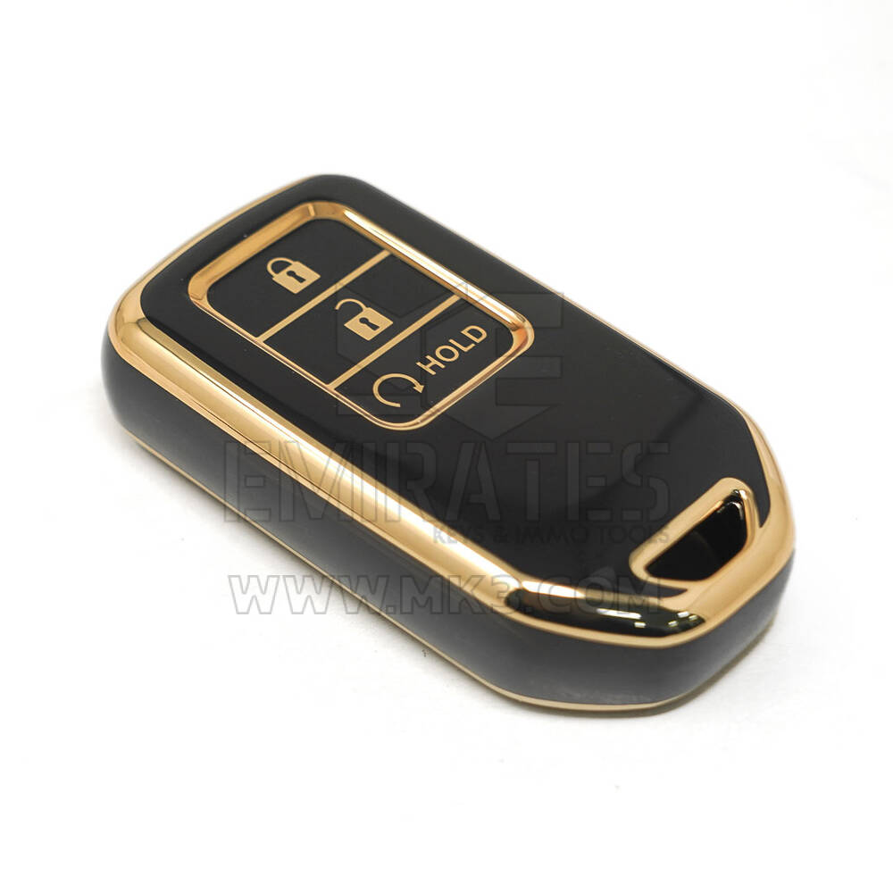 nueva cubierta de alta calidad nano del mercado de accesorios para honda llave remota 3 botones de inicio automático color negro | Claves de los Emiratos