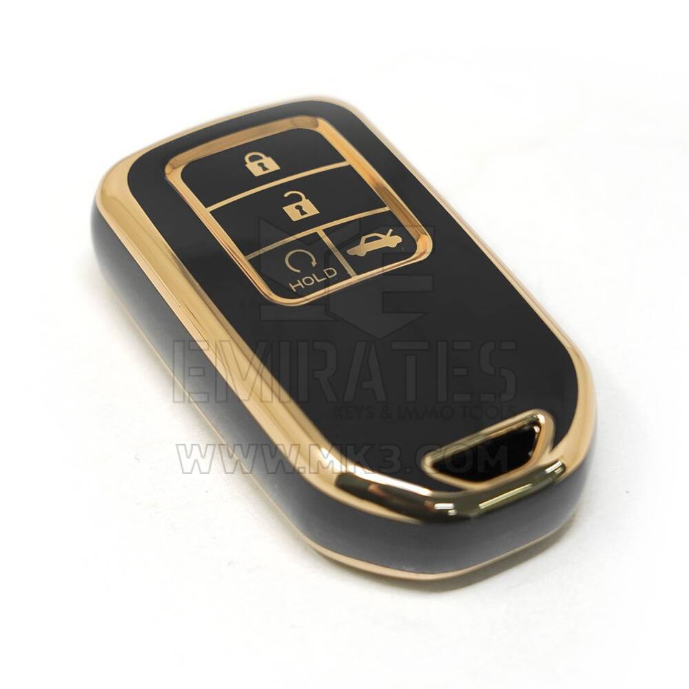 New Aftermarket Nano Cobertura de Alta Qualidade Para Honda Remote Key 4 Botões Cor Preta | Chaves dos Emirados