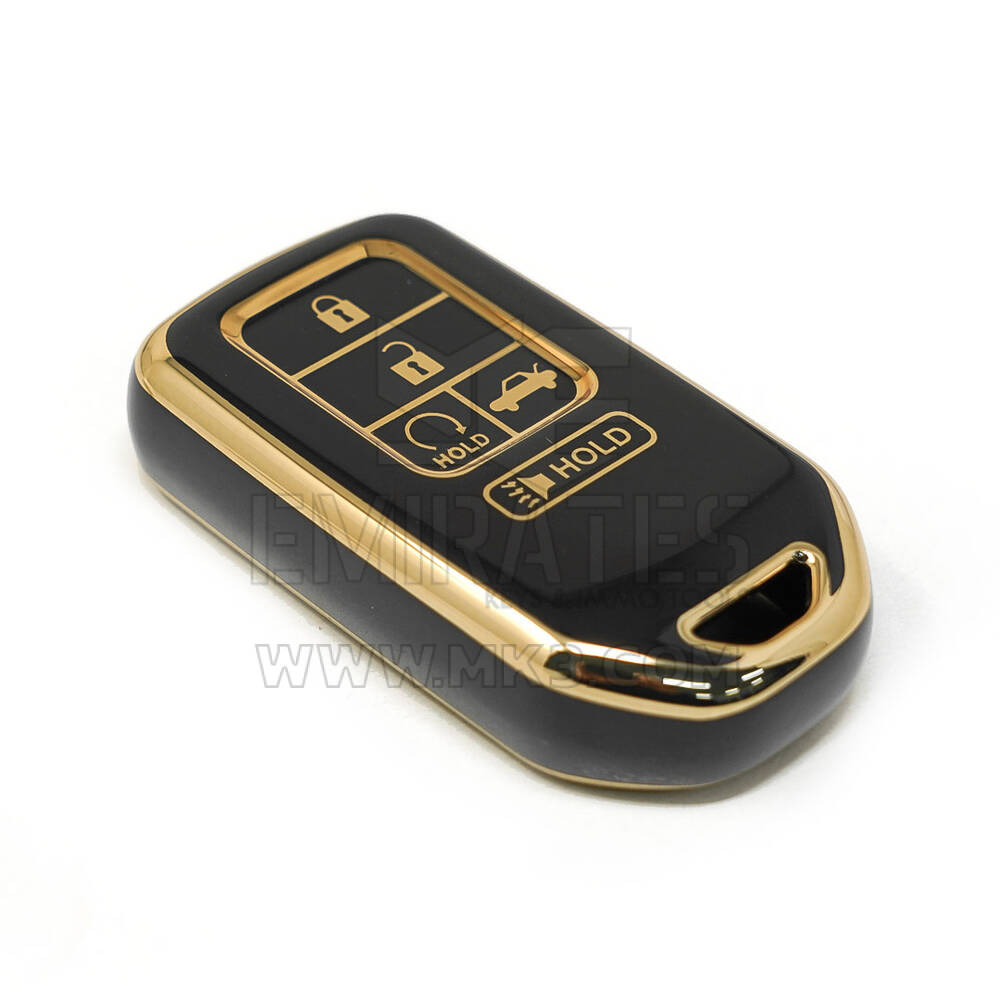 New Aftermarket Nano High Quality Cover For Honda Remote Key 4+1 Buttons Auto Start Black Color | Emirates Keys