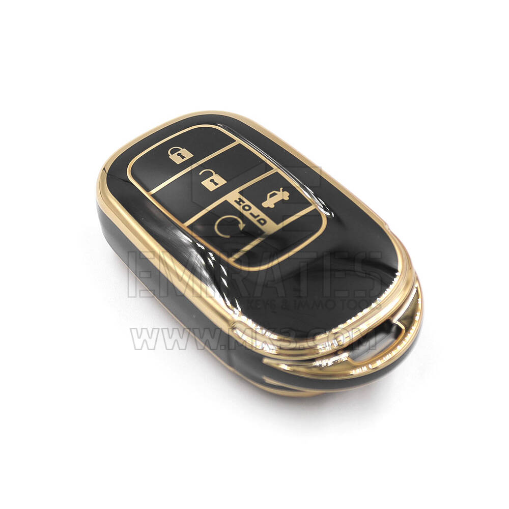 Nueva cubierta de alta calidad Nano del mercado de accesorios para la nueva llave remota Honda 4 botones Color negro | Claves de los Emiratos