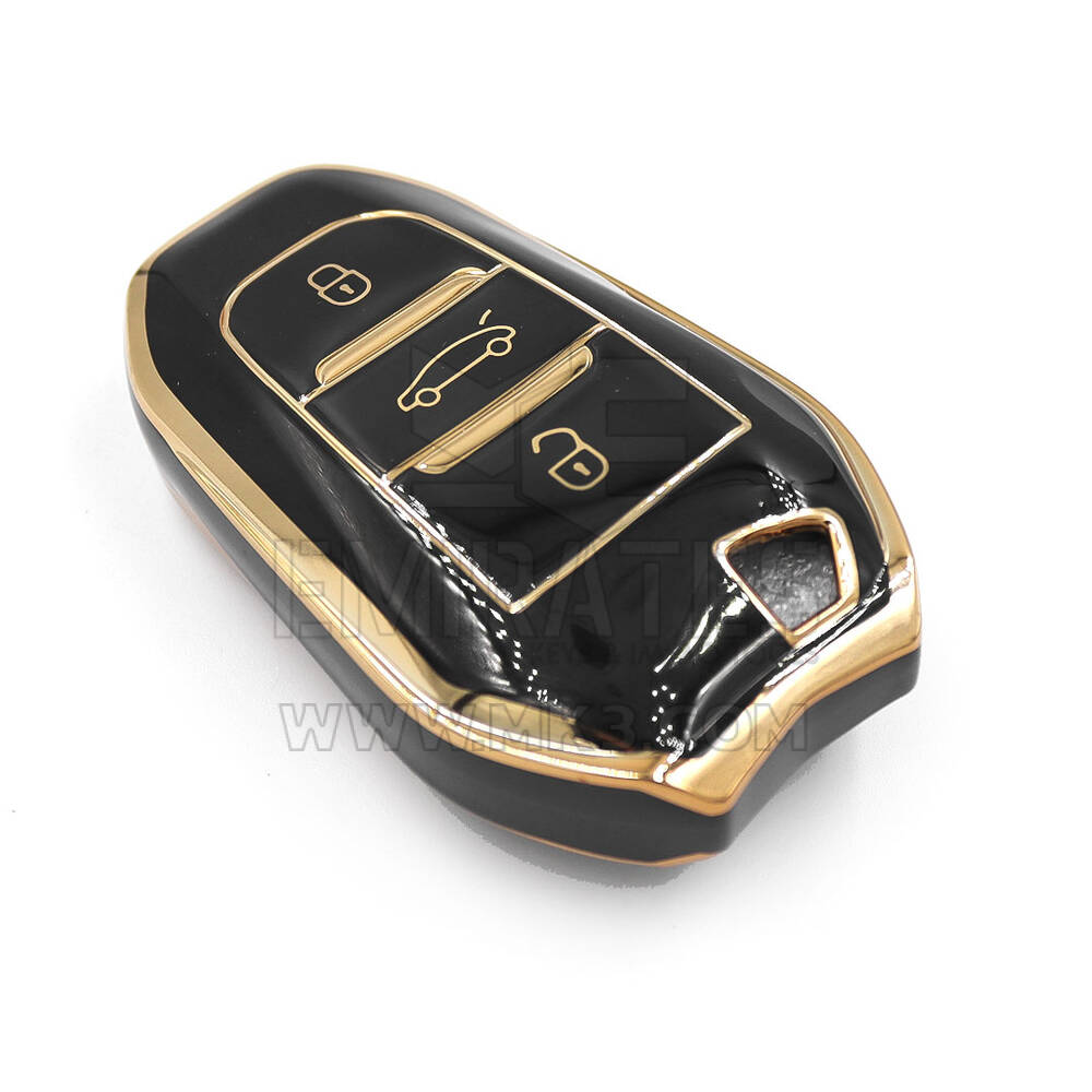 Nuova cover aftermarket nano di alta qualità per chiave telecomando Peugeot Citroen DS 3 pulsanti colore nero | Chiavi degli Emirati