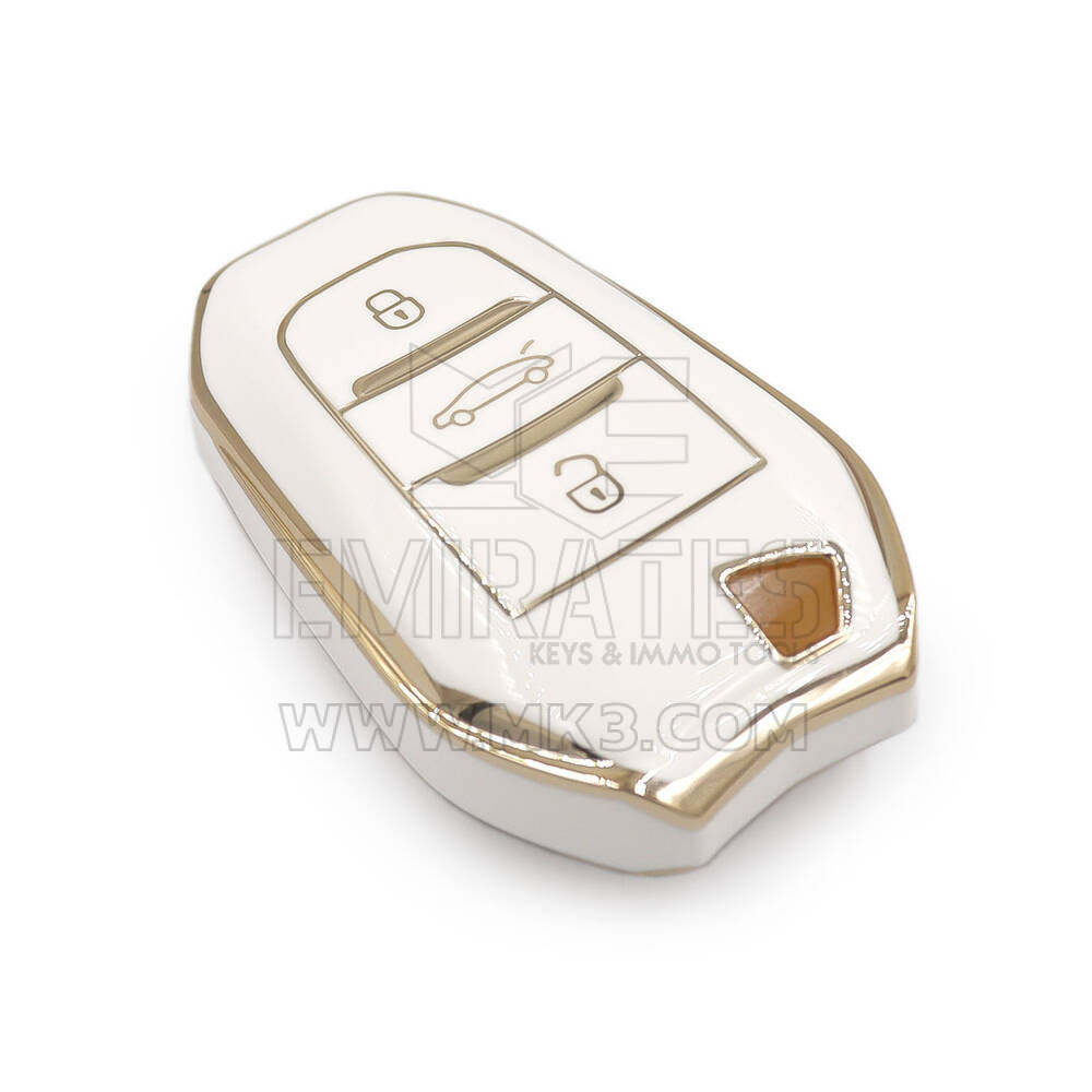 غطاء نانو جديد عالي الجودة لما بعد البيع لسيارة بيجو سيتروين DS مفتاح بعيد 3 أزرار لون أبيض | الإمارات للمفاتيح