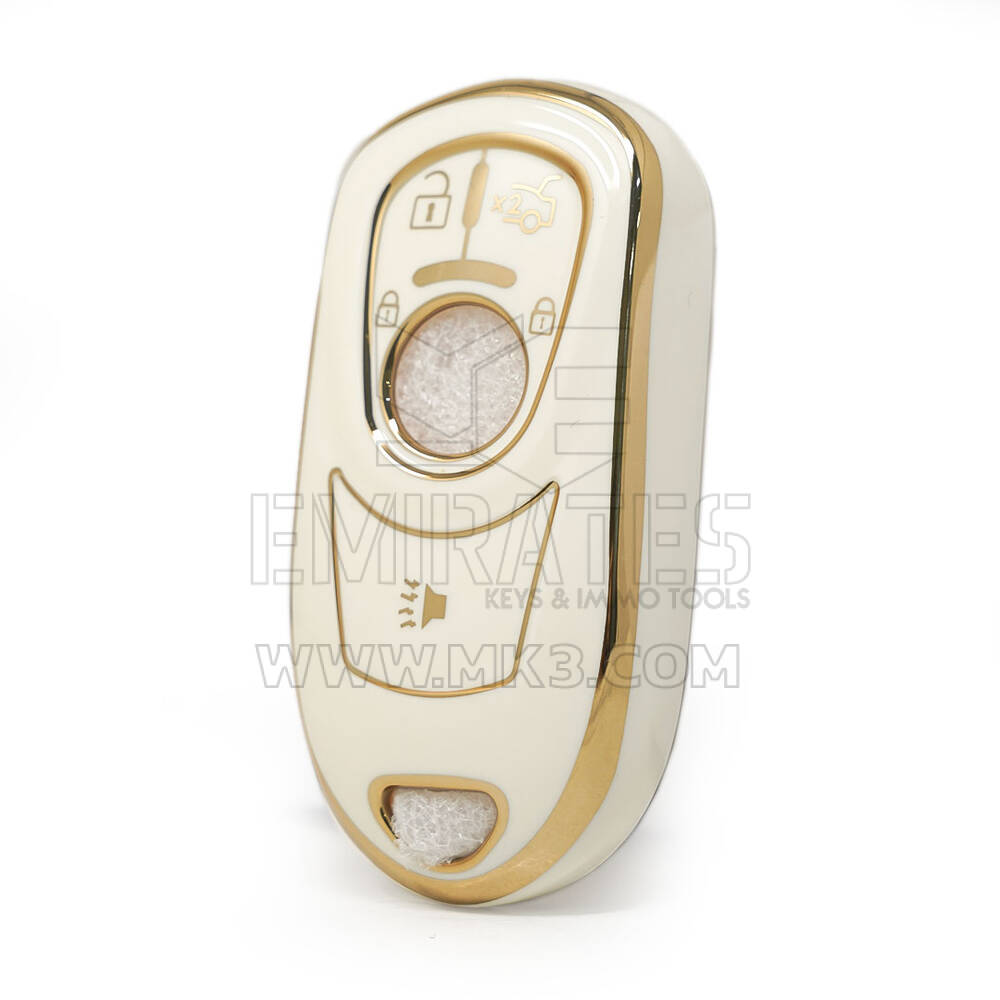 Funda Nano Alta Calidad Para Buick Remote Key 3+1 Botones Color Blanco