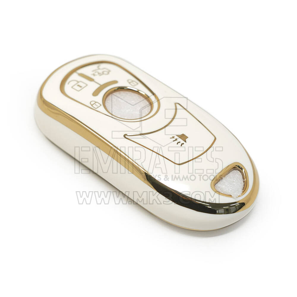 Nueva cubierta de alta calidad Nano del mercado de accesorios para Buick Flip Remote Key 3 + 1 botones Color blanco | Claves de los Emiratos