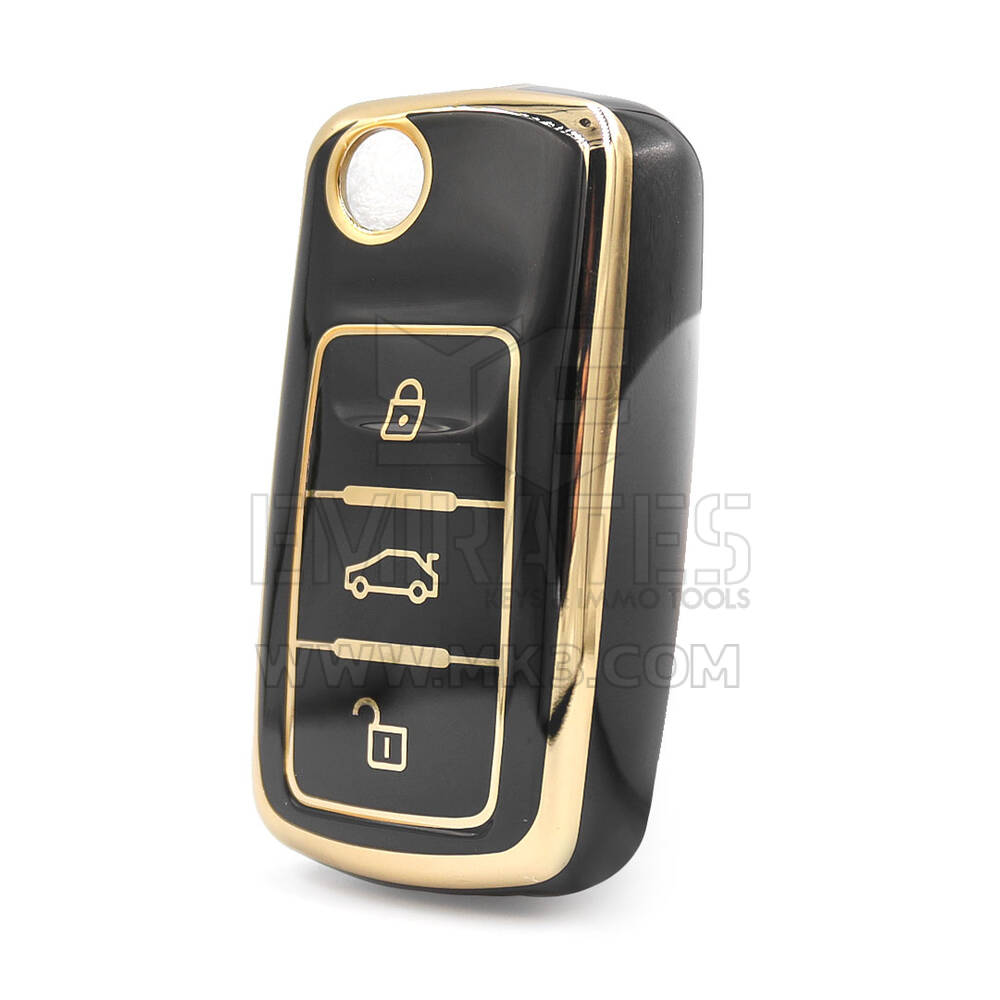 Custodia Nano di alta qualità per chiave telecomando Volkswagen 3 pulsanti colore nero