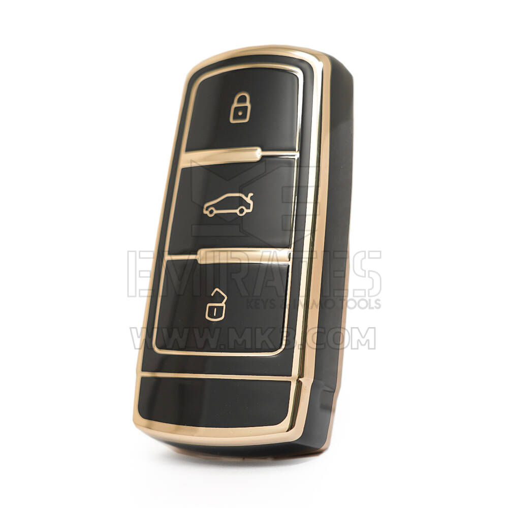 Funda Nano de alta calidad para llave remota Volkswagen Passat 3 botones Color negro