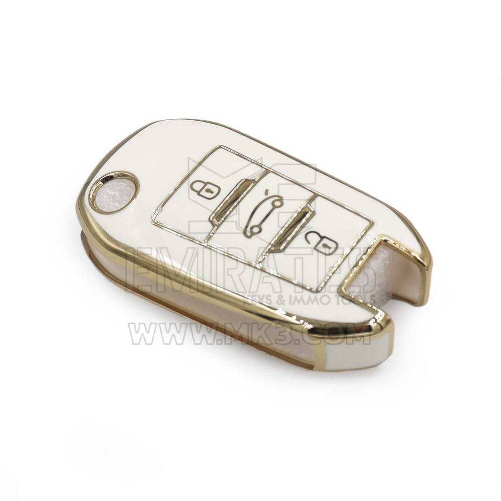 New Aftermarket Nano High Quality Cover For Peugeot 407 408 Remote Key 3 Buttons White Color | Emirates Keys