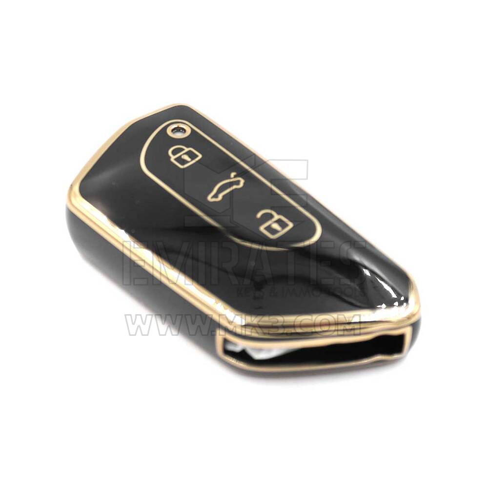 nueva cubierta de alta calidad nano del mercado de accesorios para la nueva llave remota volkswagen vw volkswagen 3 botones color negro | Claves de los Emiratos