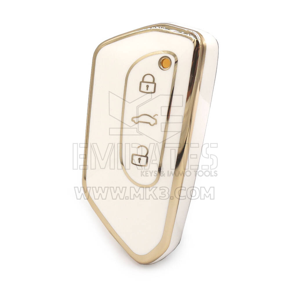 Capa nano de alta qualidade para novo Volkswagen Remote Key 3 botões cor branca
