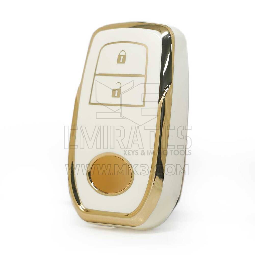 Custodia Nano di alta qualità per chiave telecomando Toyota 2 pulsanti colore bianco