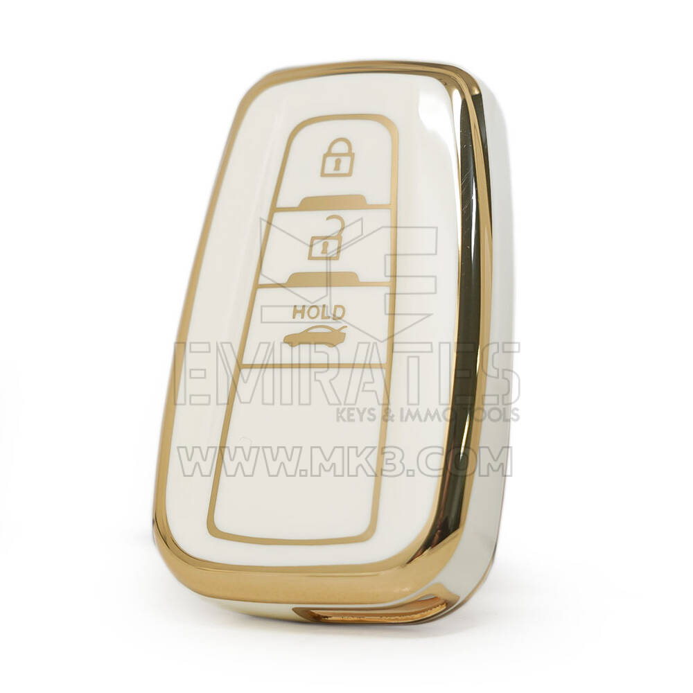 غطاء نانو عالي الجودة لسيارة Toyota RAV4 Corolla Remote Key 3 أزرار لون أبيض