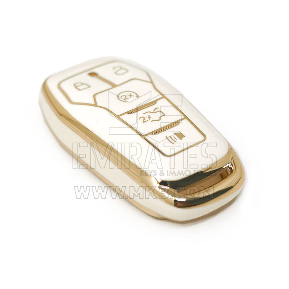 غطاء نانو جديد عالي الجودة لما بعد البيع لسيارة Ford Explorer Remote Key 4 + 1 أزرار اللون الأبيض | الإمارات للمفاتيح