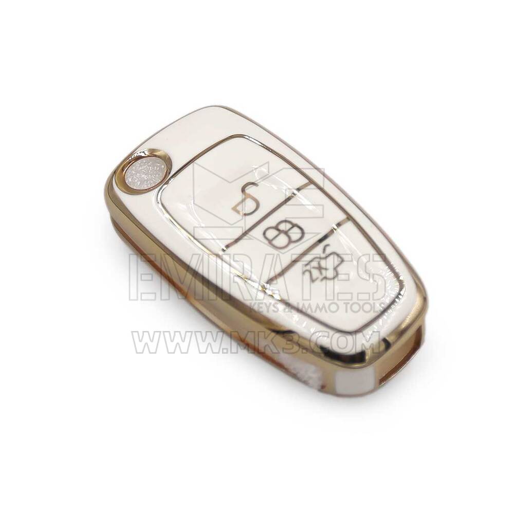 New Aftermarket Nano  High Quality Cover For Ford Flip Remote Key 3 Buttons White Color | Emirates Keys