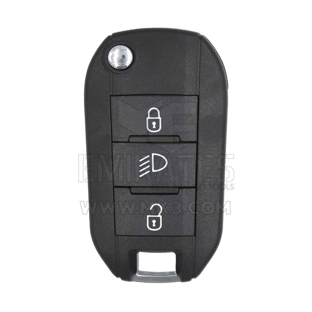 Peugeot Flip Remote Key 3 Buton Işıklı 434MHz çip 4A 9809825177 / 2015DJ2893 / 08454610 / HUF8435