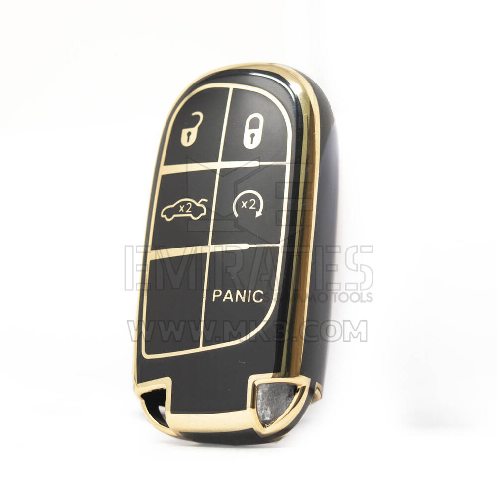 Nano High Quality Cover For Jeep Remote Key 4+1 Buttons Black Color
