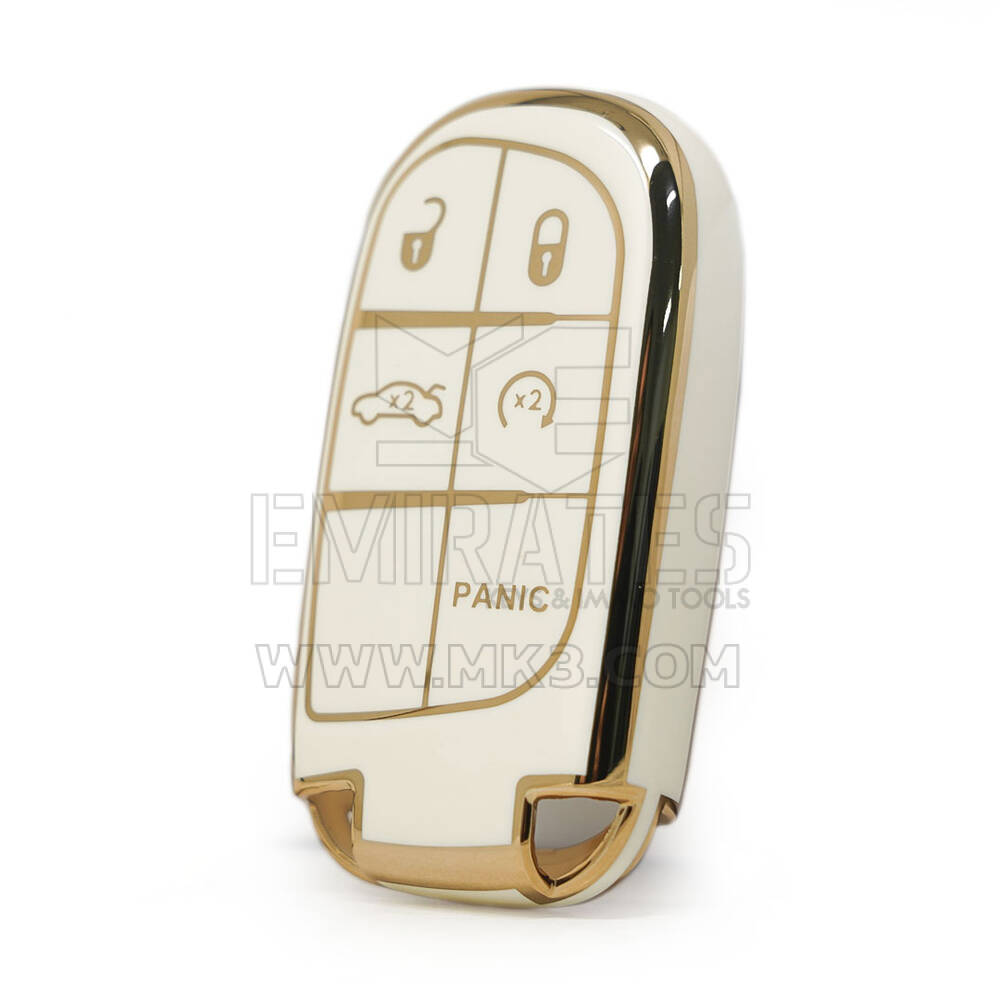 Nano High Quality Cover For Jeep Remote Key 4+1 Buttons White Color