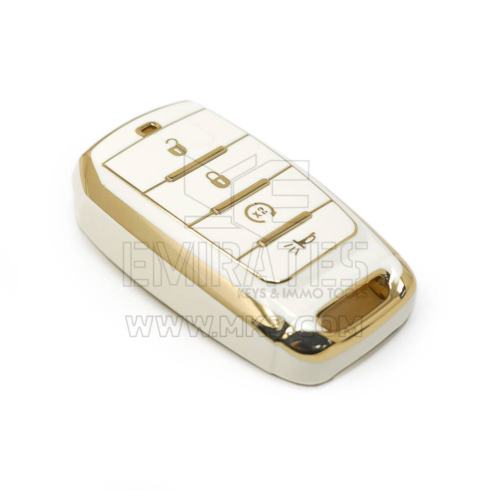 Nouvelle couverture de haute qualité Nano Aftermarket pour Dodge Remote Key 3 + 1 boutons couleur blanche | Clés Emirates