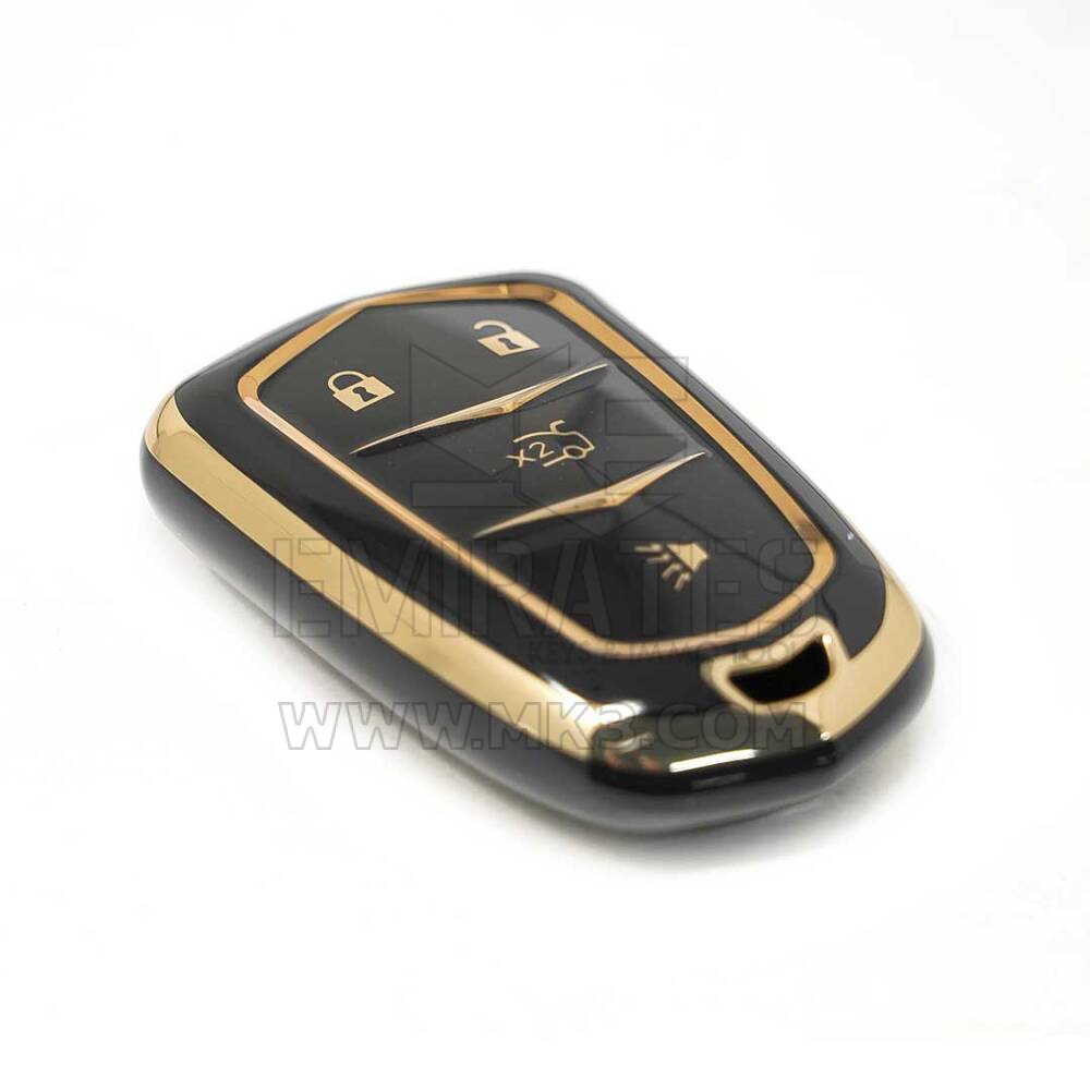 New Aftermarket Nano High Quality Cover For Cadillac Remote Key 3+1 Buttons Black Color | Emirates Keys