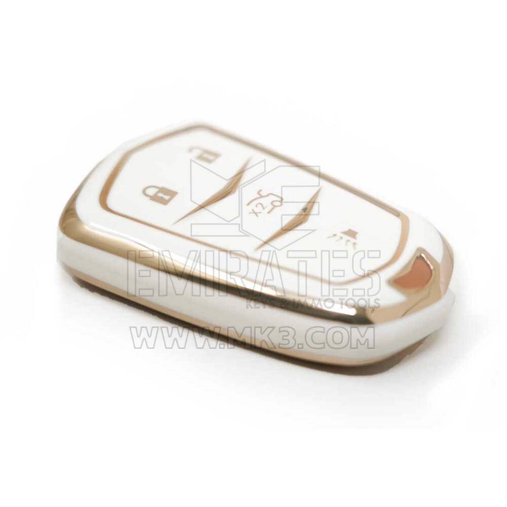 New Aftermarket Nano Cobertura de alta qualidade para Cadillac Remote Key 3+1 Buttons White Color | Chaves dos Emirados