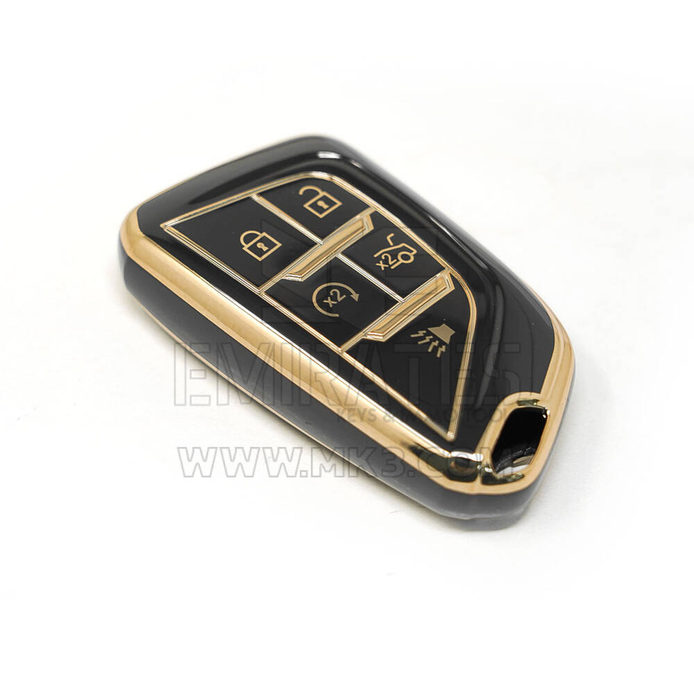 nueva cubierta de alta calidad nano del mercado de accesorios para cadillac cts llave remota 4 + 1 botones color negro | Claves de los Emiratos