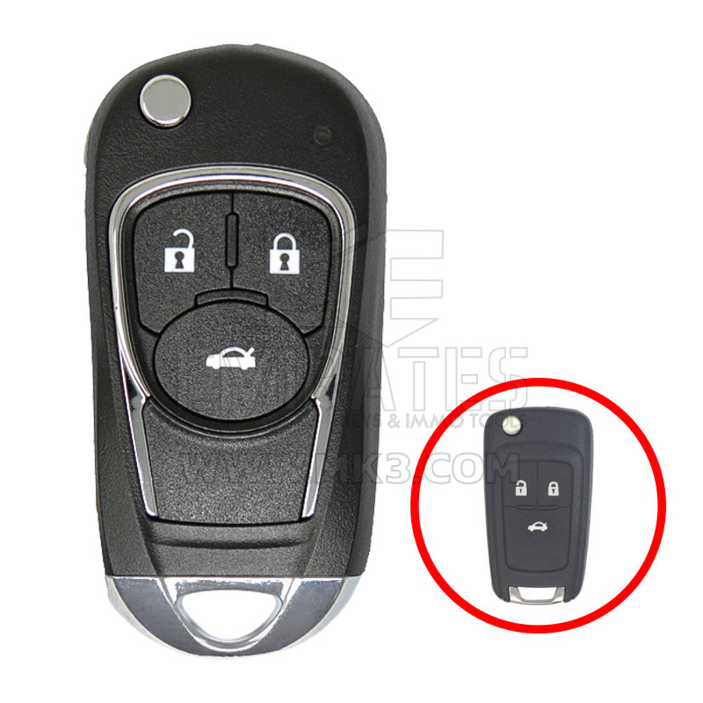 Carcasa para llave remota Chevrolet Flip tipo modificado 3 botones