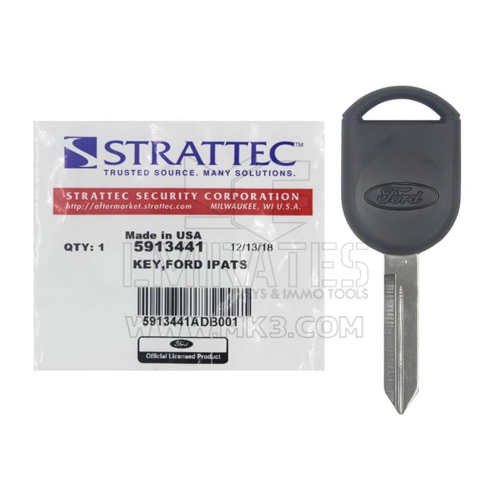 Nova Strattec Ford Tranponder Key 4D-63 FO40R Blade Número de peça do fabricante: 5913441 Número de peça compatível: 164-R8040 5913441 | Chaves dos Emirados