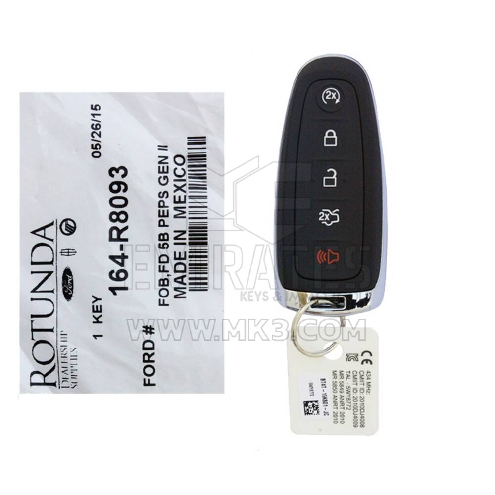 Comme neuf Ford Taurus 2013-2015 Télécommande d'origine/OEM Smart Key 5 boutons 433MHz164-R8093 / GV4T-15K601-AA | Clés Emirates