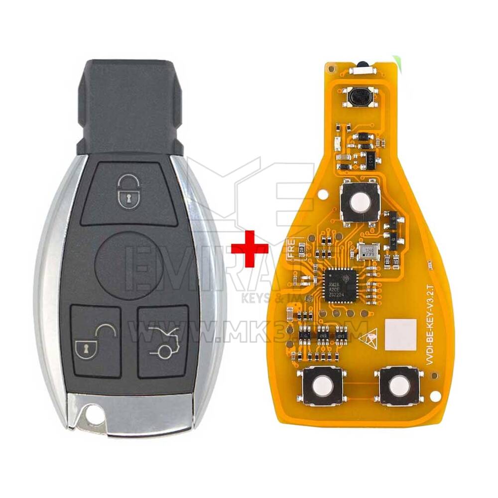 Xhorse Mercedes BGA Chrome Remote Key 3 أزرار 315MHz-433MHz XNBZT1GL