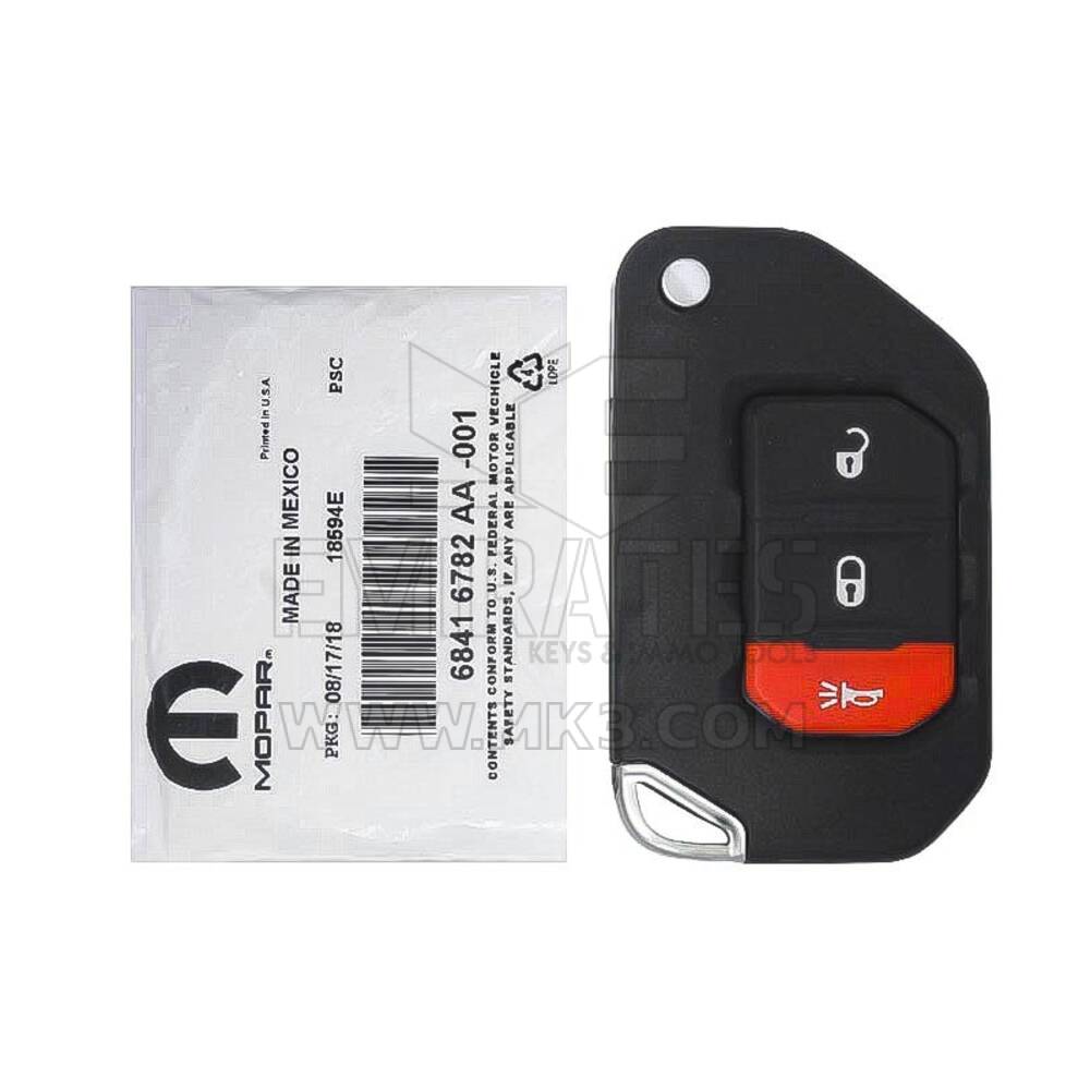 New Jeep Jeep Wrangler 2018-2022  Genuine Flip Remote Key 2 + 1 Button 433MHz OEM Part Number: 68416782AA , 68416782AB , 68416782AC - FCCID: OHT1130261 | Emirates Keys