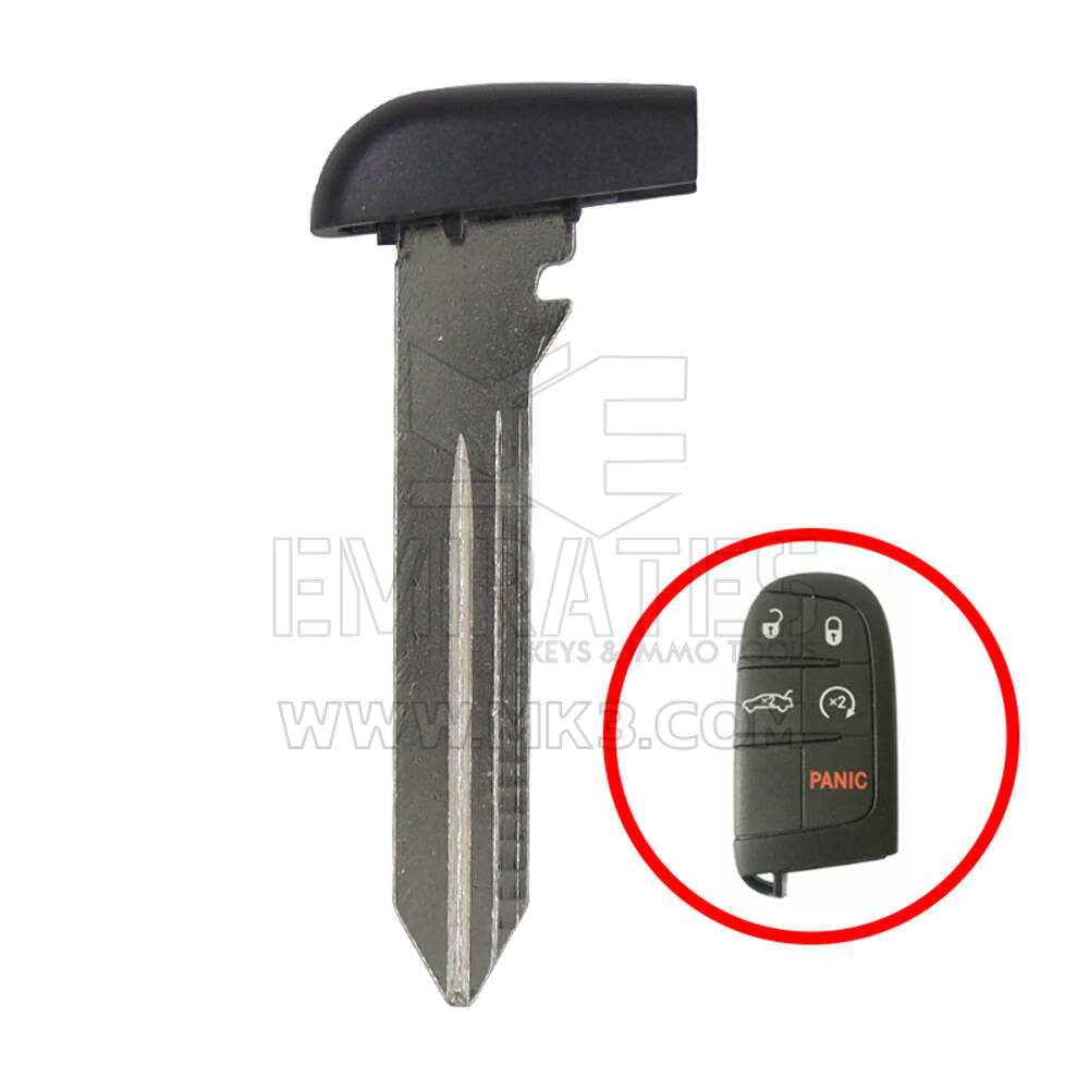 Dodge Jeep Chrysler Smart Remote Key Emergenza Lama Colore Nero