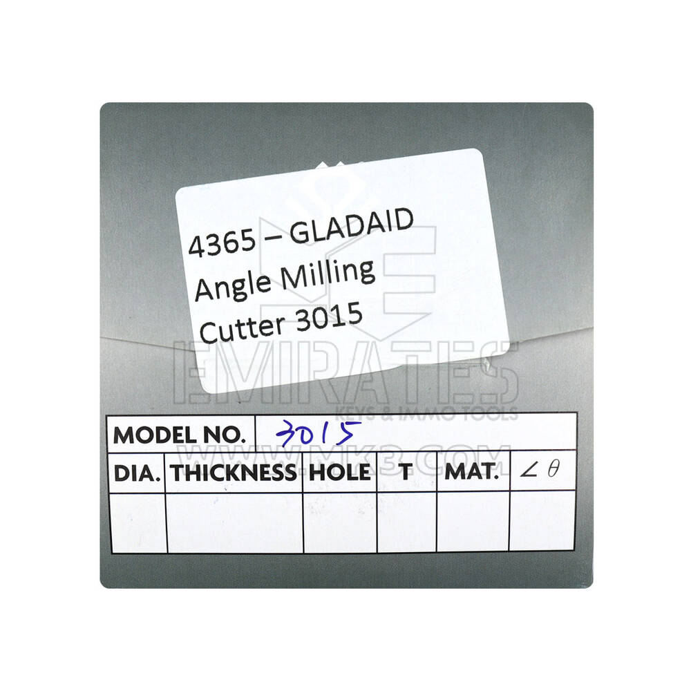 Nouvelle fraise d'angle Gladaid 3015 pour Machine de découpe de clés GLADAID meilleur prix de haute qualité | Clés Emirates