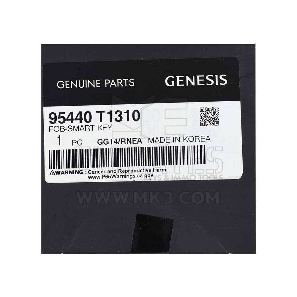 Nova chave remota inteligente Genesis G80 2021 genuína/OEM 6 botões 433 MHz Número de peça OEM: 95440-T1310 ID FCC: FOB-4F36 - Transponder - ID: HITAG 3 - ID47 NCF29A1X
