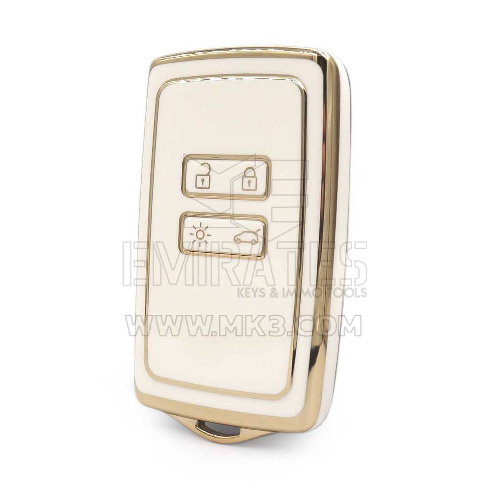 Housse Nano de haute qualité pour clé à distance Renault Megane 4 couleur blanche