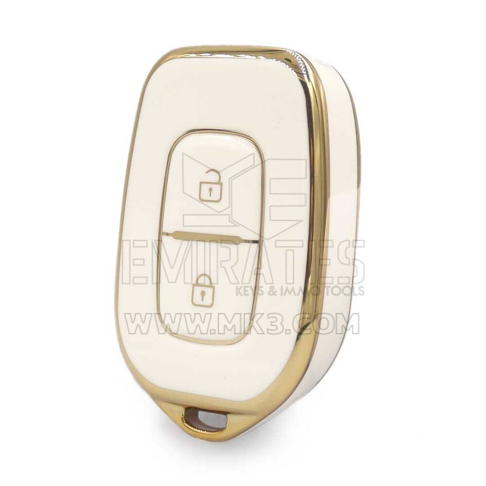 Housse Nano Haute Qualité Pour Renault Dacia Remote Key 2 Boutons Couleur Blanche