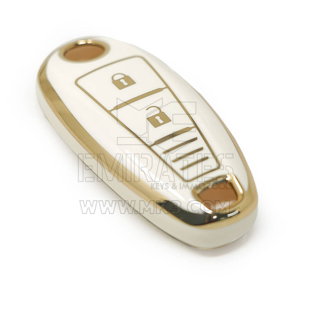 New Aftermarket Nano High Quality Cover For Suzuki Smart Remote Key 2 Buttons White Color | Emirates Keys