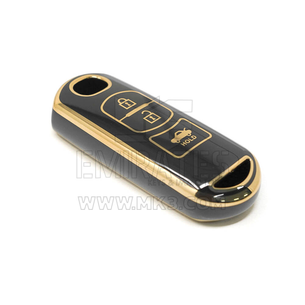 nueva cubierta de alta calidad nano del mercado de accesorios para mazda llave remota 3 botones color negro | Claves de los Emiratos