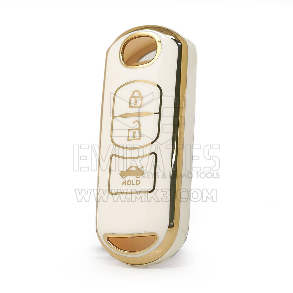 Nano High Quality Cover For Mazda Remote Key 3 Buttons White Color