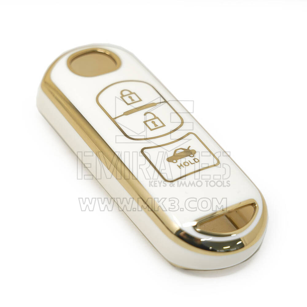 Nouvelle couverture de haute qualité Nano Aftermarket pour Mazda Remote Key 3 boutons couleur blanche | Clés Emirates