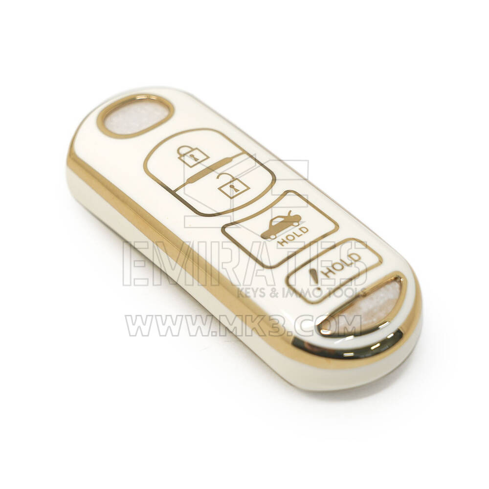 Nouvelle couverture de haute qualité Nano Aftermarket pour Mazda Remote Key 3 + 1 boutons couleur blanche | Clés Emirates