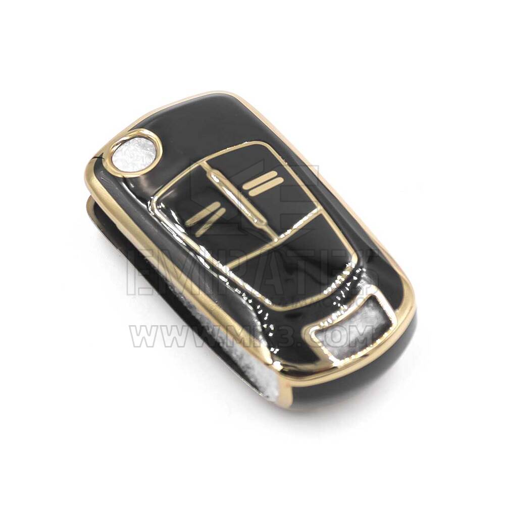 Nouvelle couverture de haute qualité Nano Aftermarket pour Opel Flip Remote Key 2 boutons couleur noire | Clés Emirates