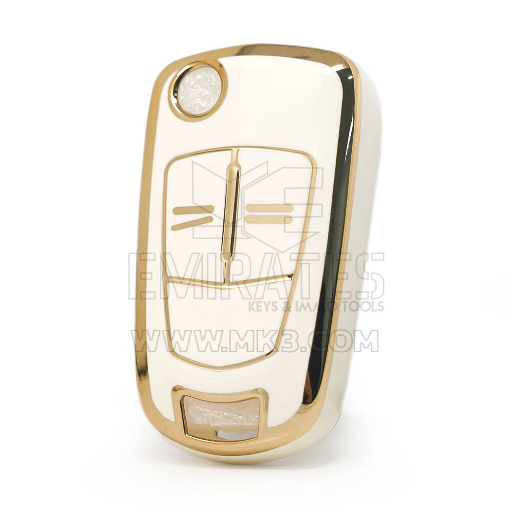 Nano High Quality Cover For Opel Flip Remote Key 2 Buttons White Color