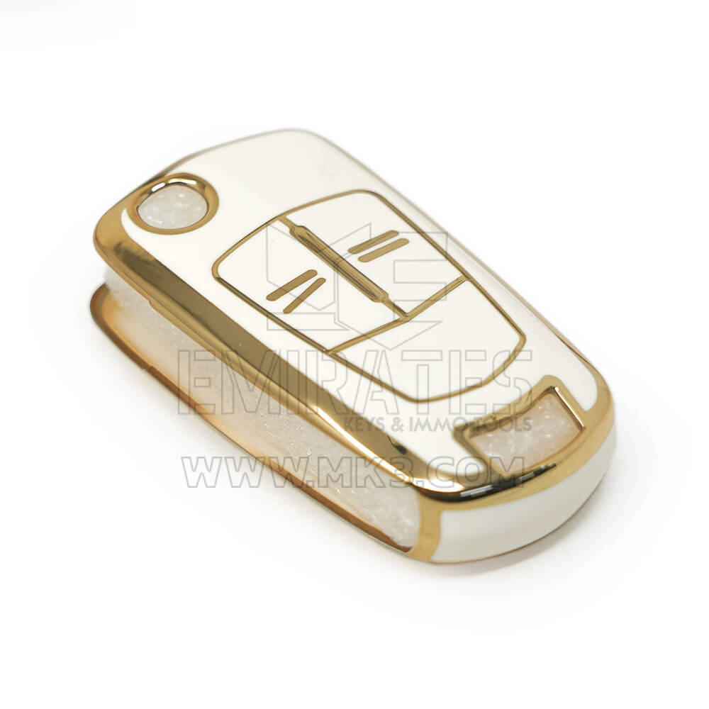 Nuova cover aftermarket nano di alta qualità per chiave telecomando Opel Flip 2 pulsanti colore bianco | Chiavi degli Emirati