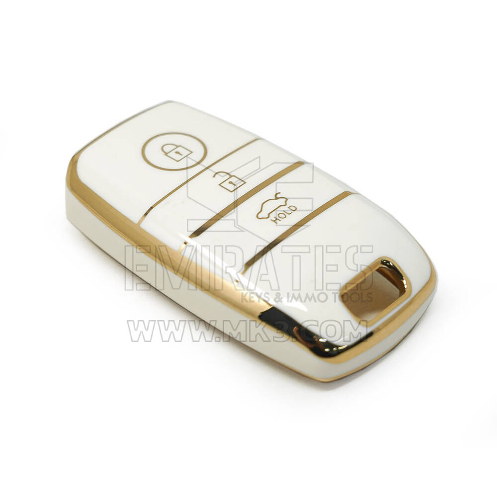 Nuova cover aftermarket nano di alta qualità per chiave telecomando KIA 3 pulsanti colore bianco berlina | Chiavi degli Emirati