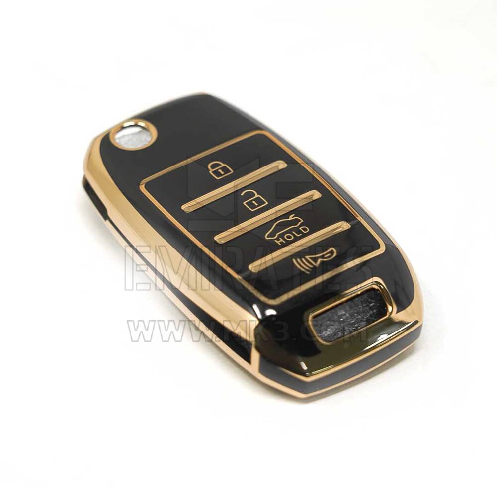 Новый вторичный рынок Nano Высококачественная крышка для KIA Flip Remote Key 3 + 1 кнопки черного цвета | Ключи от Эмирейтс