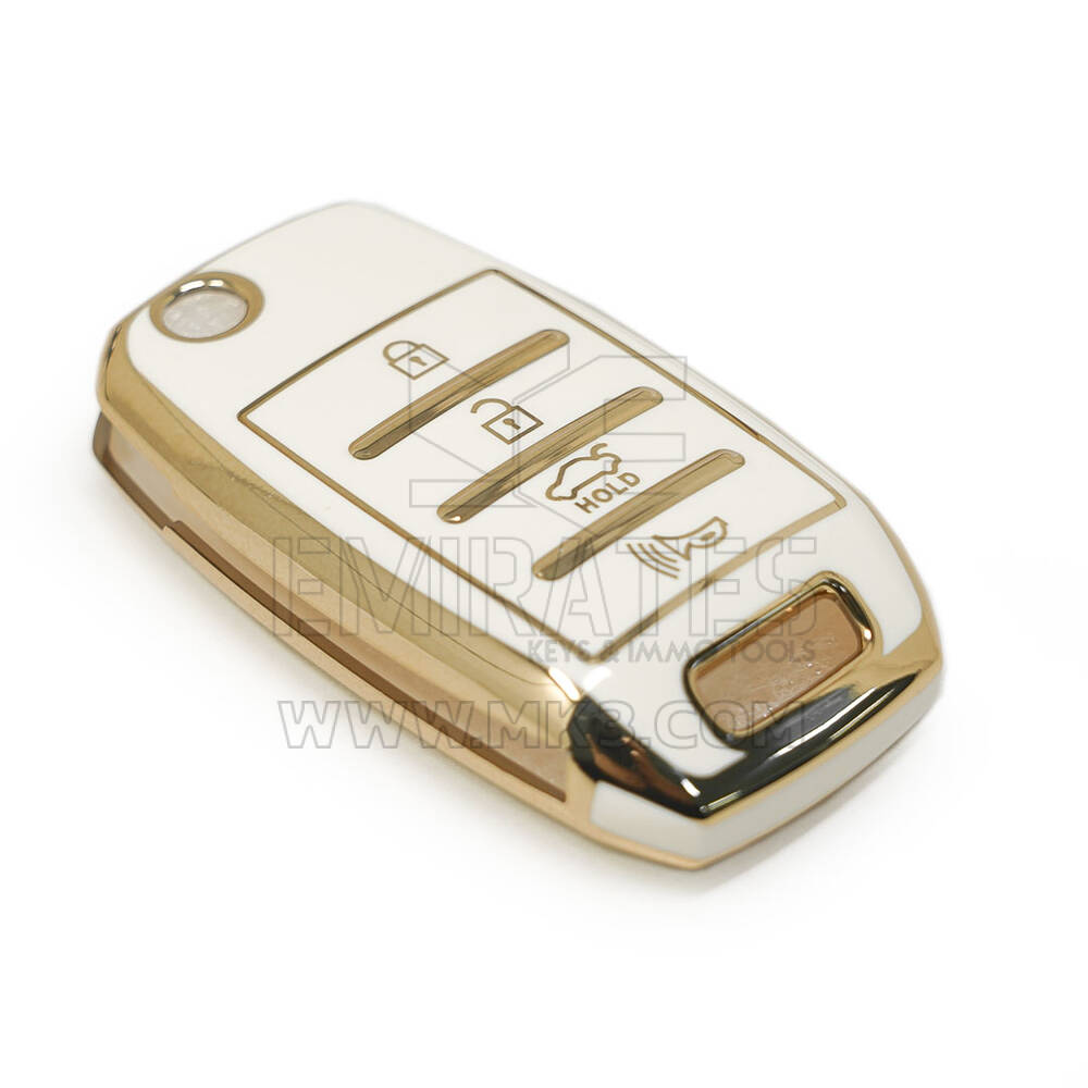 Новый вторичный рынок Nano Высококачественная крышка для KIA Flip Remote Key 3+1 Кнопки белого цвета | Ключи от Эмирейтс