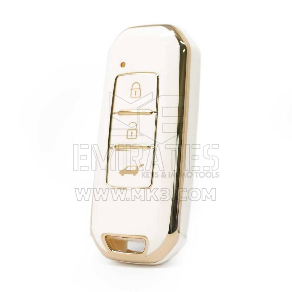Couverture Nano de haute qualité pour clé à distance intelligente Baojun 3 boutons couleur blanche