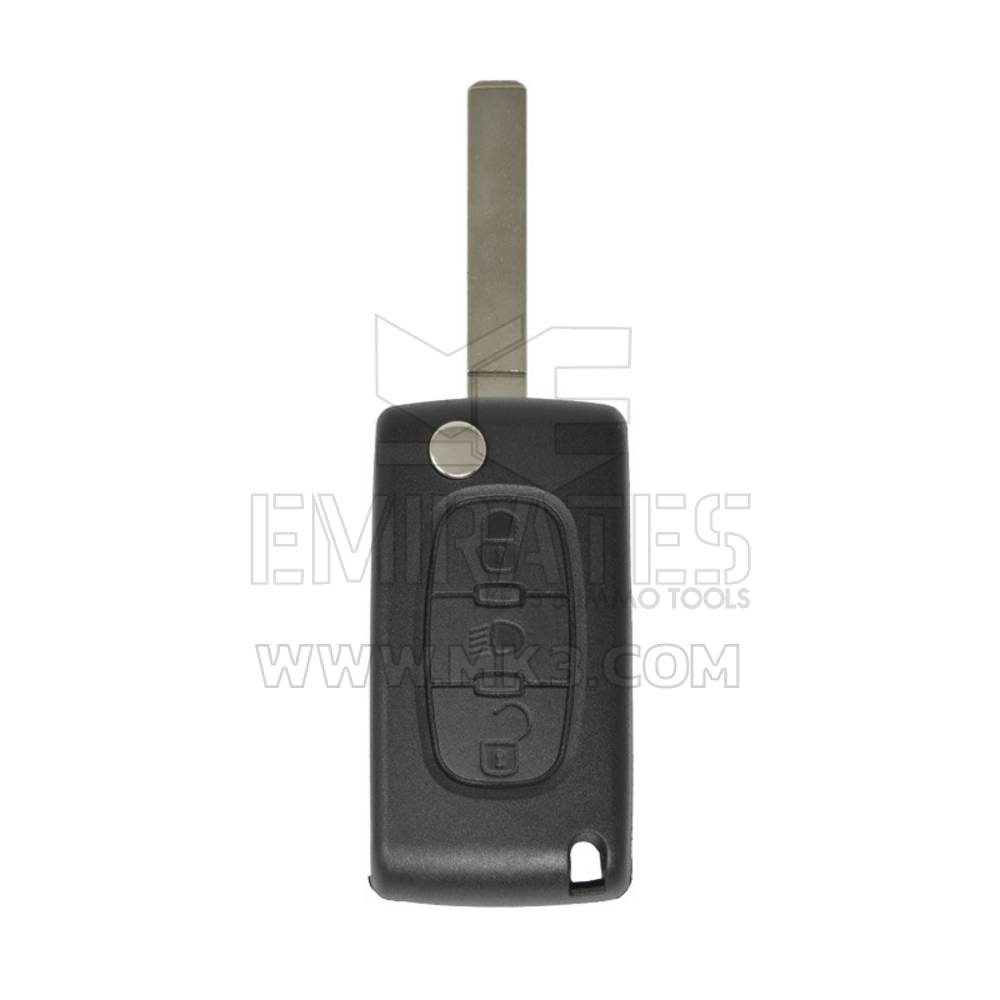 Nuevo mercado de accesorios Citroen Peugeot Flip Remote Key Shell Luz de 3 botones con soporte de batería Alta calidad Precio bajo Ordene ahora | Cayos de los Emiratos