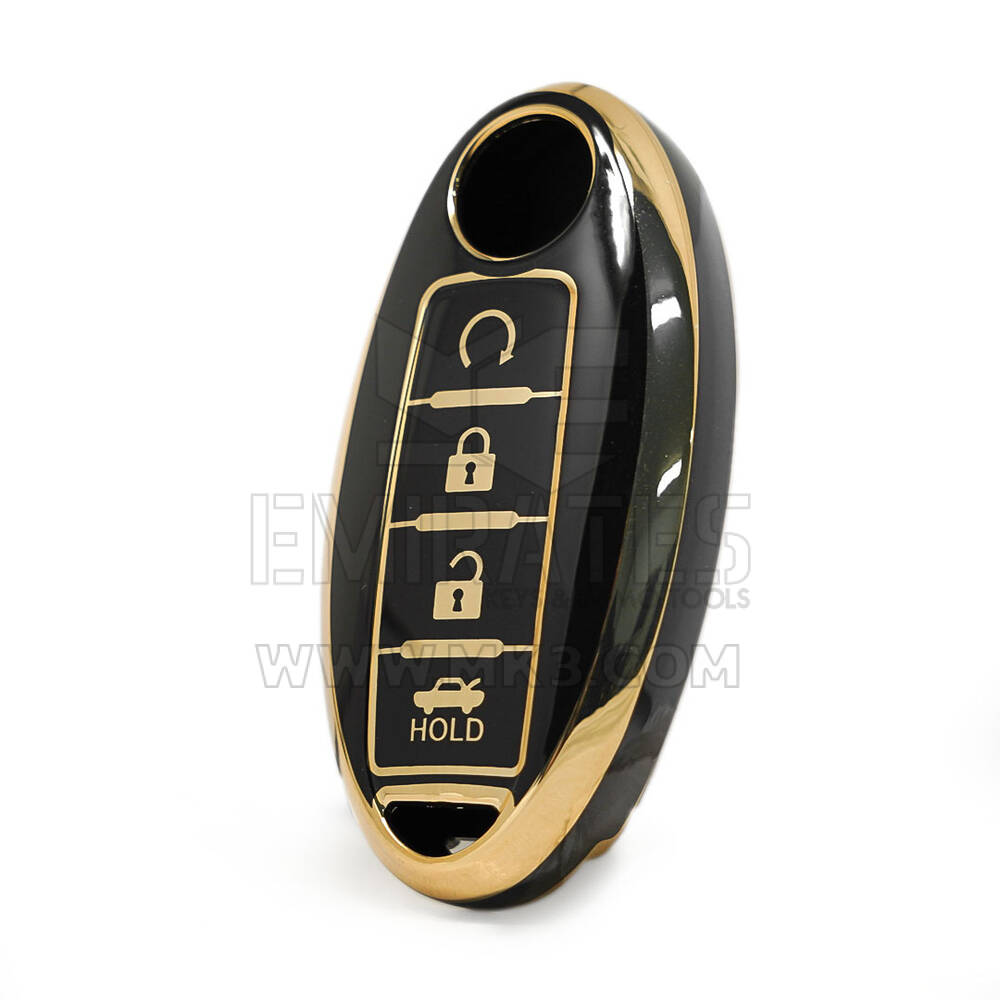 Capa Nano de alta qualidade para Nissan Remote Key 4 botões Auto Start cor preta