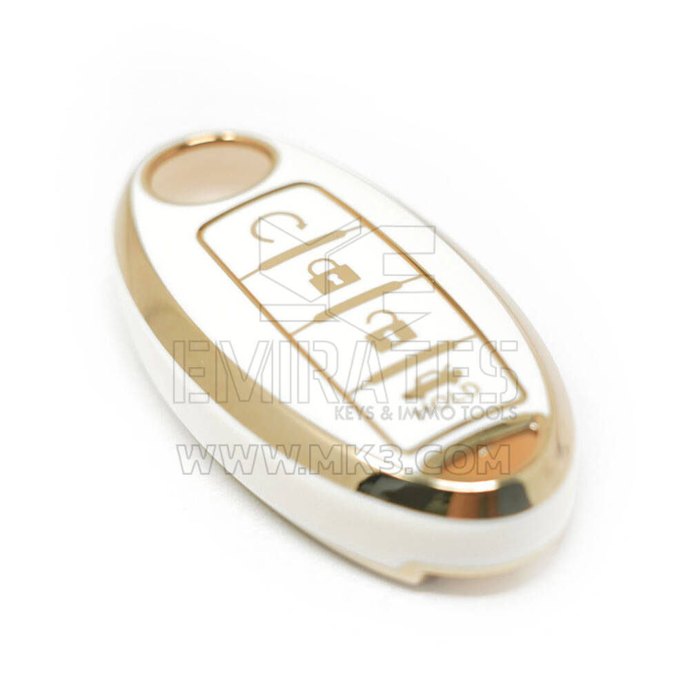 New Aftermarket Nano High Quality Cover For Nissan Remote Key 4 Buttons Auto Start White Color | Emirates Keys